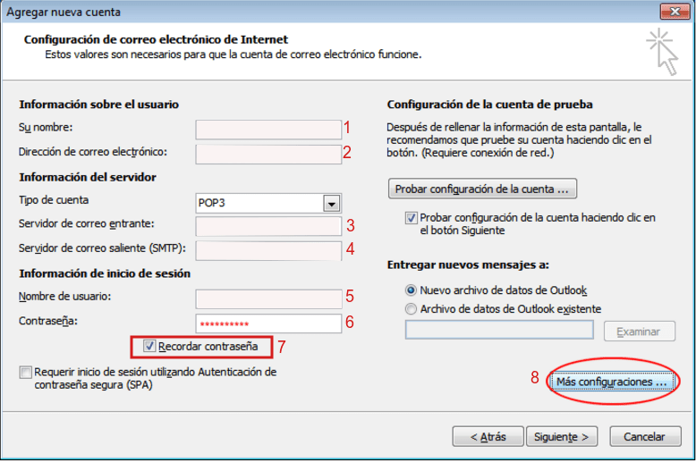 Configurar una cuenta de correo de WePanel / cPanel en Outlook ...